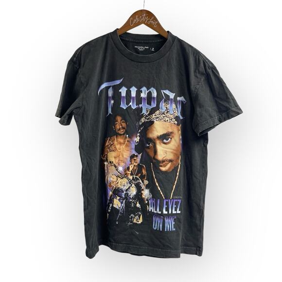 Tupac Band T Shirt Medium Abercrombie & Fitch Relaxed Fit All Eyez On Me - Picture 1 of 9
